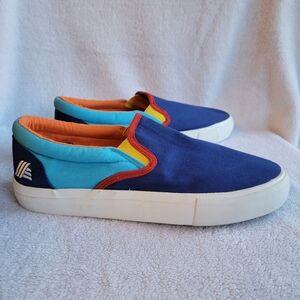 Aldi 2023 Branded Gear Navy Blue Slip-On Canvas Shoes Women Size 10 NWOT